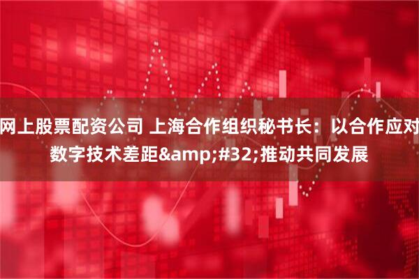 网上股票配资公司 上海合作组织秘书长：以合作应对数字技术差距&#32;推动共同发展